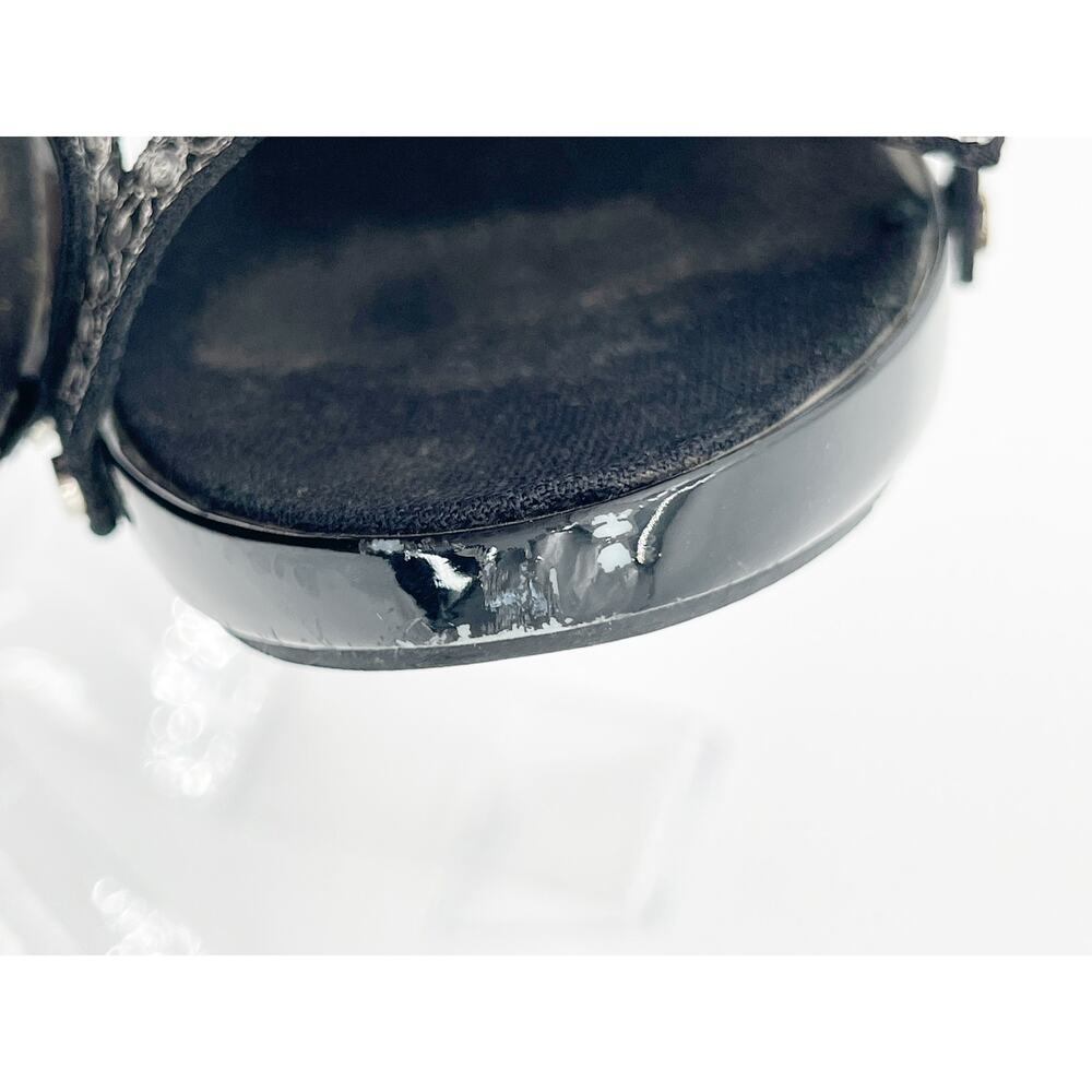 Christian Dior Vintage Y2K Black Butterfly Sequin Strappy Platform Sandals EU 37 - Picture 14 of 16